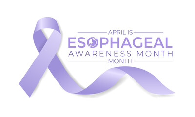 Esophageal Cancer Awareness Month. Periwinkle Color Ribbon Isolated On white Background. Greeting card, Banner poster, flyer and background design.