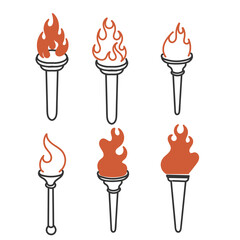 hand drawn doodle torch icon illustration vector