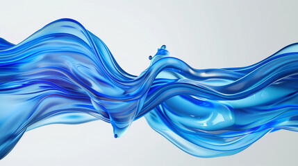 a wavy, blue shape of a digital fluid on a light background