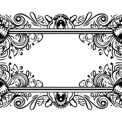 frame, floral, border, vintage, vector, decoration, flower, ornament, design, illustration, pattern, black, swirl, card, wedding, ornate, banner, art, decor, invitation, leaf, element, style, scroll, 