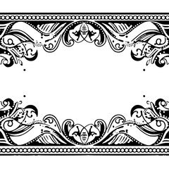frame, floral, border, vintage, vector, decoration, flower, ornament, design, illustration, pattern, black, swirl, card, wedding, ornate, banner, art, decor, invitation, leaf, element, style, scroll, 