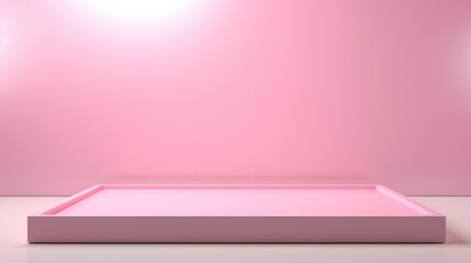 A pink room with spotlights on the wall. Suitable for interior design concepts
