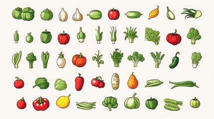 Assorted vegetables on a plain white backdrop, suitable for food and nutrition concepts