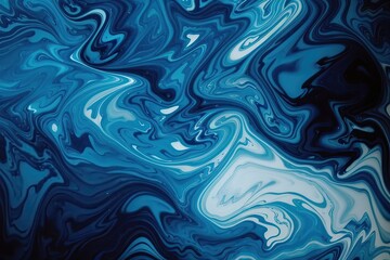 Obraz premium Swirls of blue marble. Liquid marble texture background, created by ai generated 