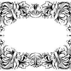 frame, floral, border, vintage, vector, decoration, flower, ornament, design, illustration, pattern, black, swirl, card, wedding, ornate, banner, art, decor, invitation, leaf, element, style, scroll, 