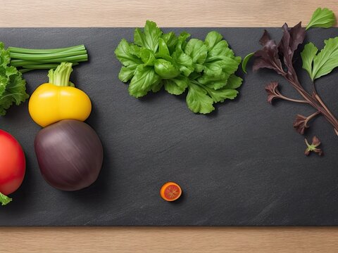 Free picture of veggies with a black slate to the left