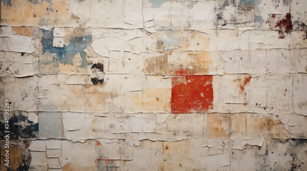 Poster a weathered wall with peeling paint. ideal for background use