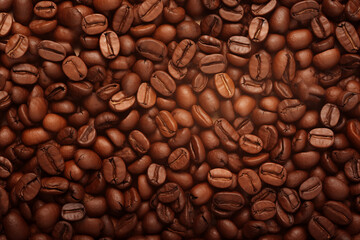 Naklejka premium Coffee Beans Background for Design and Layout
