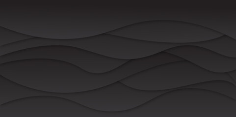 Abstract black and light gray wave modern soft luxury texture with smooth and clean vector subtle background illustration.	