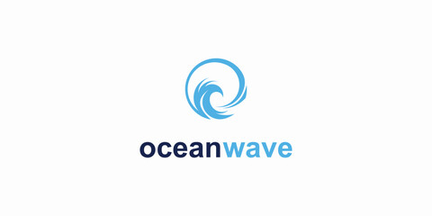 Ocean waves logo design symbol with unique concept| premium vector
