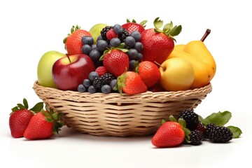 A basket filled with a variety of fresh fruits, perfect for healthy eating promotions
