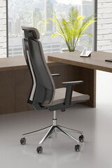 3D render Office chair in office interior . modern office work