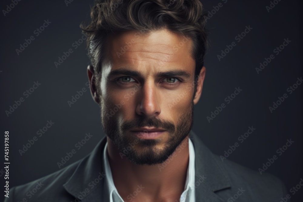 Poster detailed image of a man with a beard, suitable for various projects