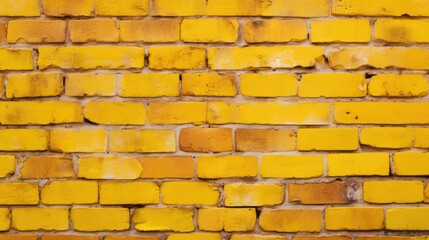 A yellow brick wall with a black fire hydrant. Suitable for urban backgrounds