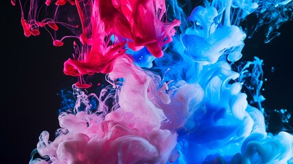 Colorful ink in water on a black background. Abstract background. - obrazy, fototapety, plakaty