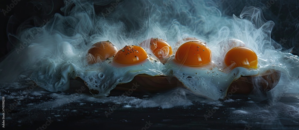 Poster a cluster of ripe oranges is placed on top of a stack of water, creating a striking contrast between