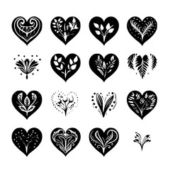 heart, love, valentine, vector, symbol, set, illustration, shape, day, design, decoration, romance, icon, hearts, pattern, holiday, red, art, card, valentines, passion, sign, element, greeting, weddin