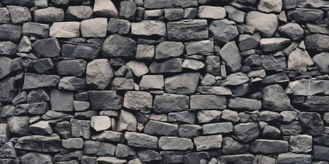 A black and white photo of a stone wall. Suitable for architectural and design projects