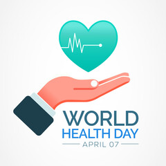 World Health Day is a global health awareness day celebrated every year on 7th April. Vector illustration design