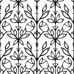 Seamless pattern, pattern, line art pattern, background, pattern, seamless, leaf, floral, vector, flower, decoration, plant, wallpaper, nature, design, illustration, ornament, art, branch, tree, textu