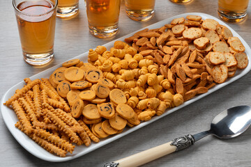 Plate with a variation of traditional Moroccan Krichlate spicy miniature shortbread cookies