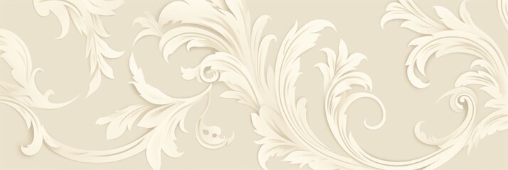 An Ivory wallpaper with ornate design, in the style of victorian, repeating pattern vector illustration