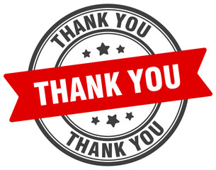 thank you stamp. thank you label on transparent background. round sign