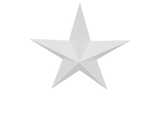 White volumetric star. 3d render.