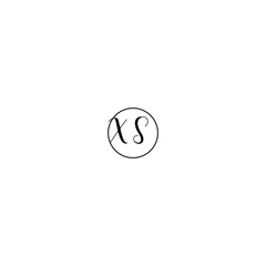 XS black line initial Monogram Logo Design Template