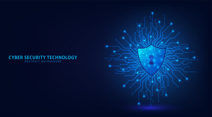 Shield circuit Cyber security technology. Abstract background futuristic Hi tech style, Technology data protection system, Internet security and safety information personal, Vector and Illustration.