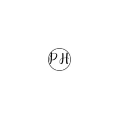 PH black line initial Monogram Logo Design Template