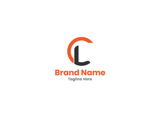 CL logo. CL design. Orange and red LC letter. LC letter logo design. Initial letter CL monogram logo. 