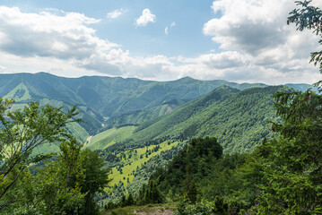 View from Sokolie hill in Mala Fatra mountains in Slovakia
