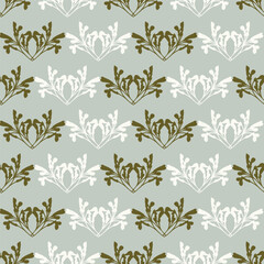 Modern botanical minimal wildflower vector pattern. Summer gender neutral pressed flower silhouette background. Simple nature floral paper cut out wallpaper for wedding, hedgerow decor repeat tile.