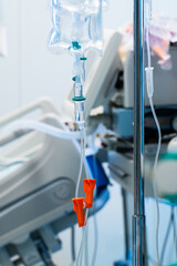 Intravenous IV drip in the intensive care unit - 745202852