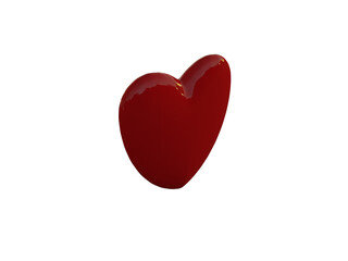 Lovely red heart. 3d render.