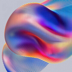 Fototapeta premium Grainy gradient color flow wave on background, Generative AI