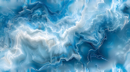 Naklejka premium Elegant Blue Marble Swirl Background with Cyan Accents for Luxurious Design