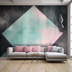 Black gray and pink diamonds modern abstract wallpaper