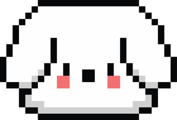 cute dog pixel art in 8 bit pixel art. Animal for game asset and cross stitch pattern in vector illustration.