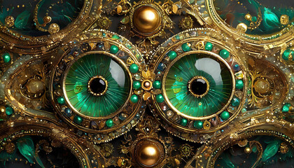 gros plan sur des yeux inspirés du mouvement artistique, le steampunk - 745205239