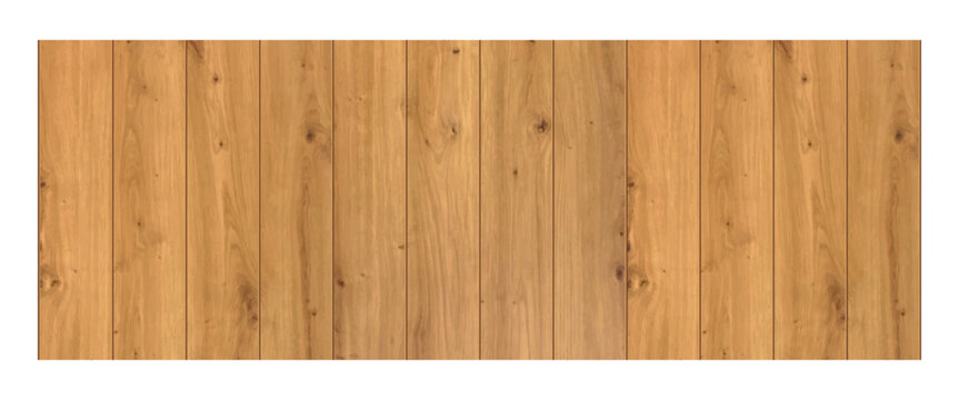 Wood table background vector illustration. Wooden desk isolated on white backdrop with top front view. Realistic kitchen brown board. Rustic countertop of timber surface. Home and office furniture