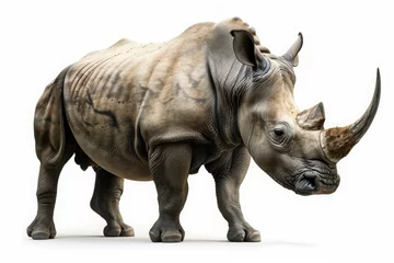 Foto op Plexiglas anti-reflex white rhino isolated on white © trimiati