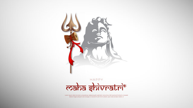 Banner design of happy maha shivratri hindu festival template. illustration of Greeting card for maha Shivratri, a Hindu festival celebrated of Lord Shiva.