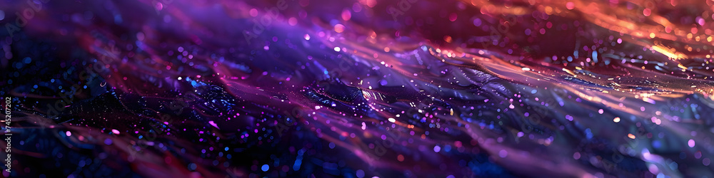 Wall mural abstract background with blue and purple bokeh defocused lights. light shine particles bokeh holiday
