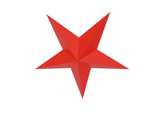 Red volumetric star. 3d render.