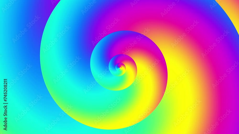 Aufkleber abstract fractal spiral. seamless looping footage 4k. abstract loop background