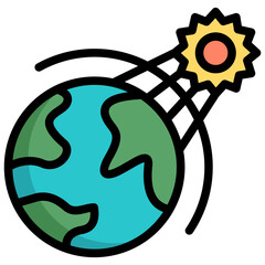 greenhouse effect icon illustration design with filled outline