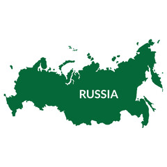 Russia map in green color Map of Russia