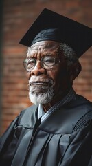 senior citizen black male graduation